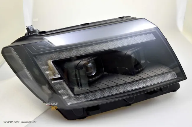 SW-DRLTube Full LED headlight for VW Crafter II Type SY SZ / MAN TGE 17-22 LED DRL Lighttube black Upgrade