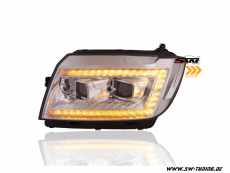 SW-DRLTube Scheinwerfer fr VW Crafter II Typ SY SZ / MAN TGE 17-22 LED TFL Lighttube chrom