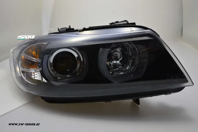 SW-Ltube Angel Eye Xenon Headlight for 3Series BMW E90 E91 05-09 High U-LED Black without AFS