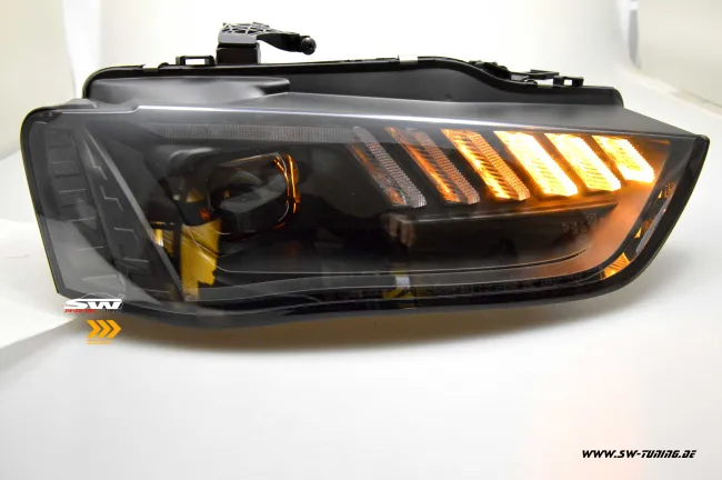 SW-DRL-Tube Xenon headlights for AUDI A4 B8 8K 12-15 LED-DRL dynamic indicator Lightbar black
