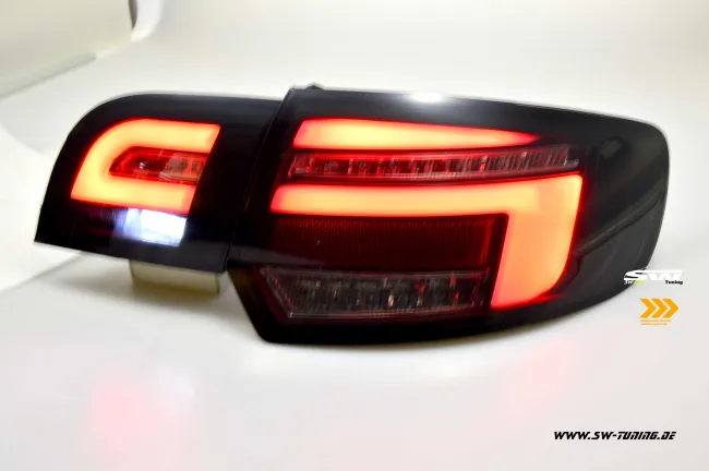 SW-Celi LED Rückleuchten für Audi A3 8PA 03-08 Sportback Lightbar LED Wischblinker Black/smoke