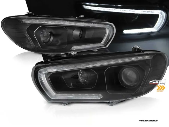 SW-DRLtube headlights VW Scirocco III Type 13 Facelift 15-17 LED DRL + LED Indicator black
