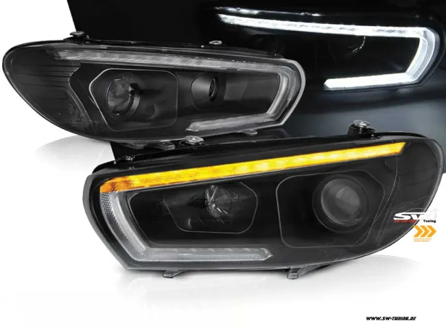 SW-DRLtube headlights VW Scirocco III Type 13 Facelift 15-17 LED DRL + LED Indicator black