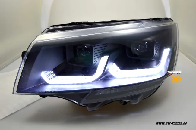 SW-DRLTube Scheinwerfer für VW T6.1 20-23 LED Tagfahrlicht Lighttube black Wischblinker