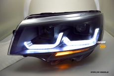 SW-DRLTube Scheinwerfer fr VW T6.1 20-23 LED Tagfahrlicht Lighttube black Wischblinker