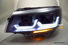 SW-DRLTube Scheinwerfer fr VW T6.1 20-23 LED Tagfahrlicht Lighttube black Wischblinker