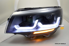 SW-DRLTube Scheinwerfer fr VW T6.1 20-23 LED Tagfahrlicht Lighttube black Wischblinker