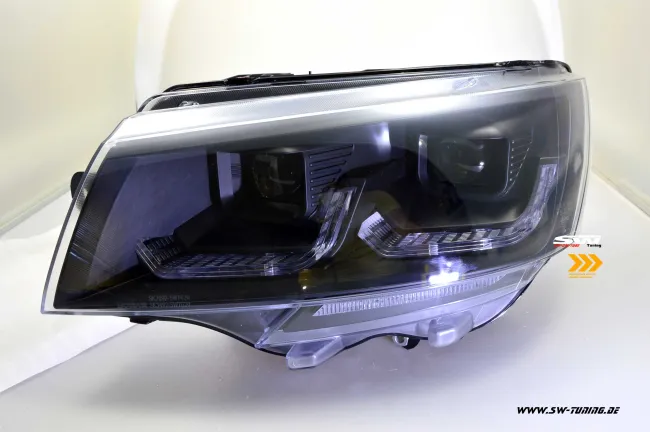 SW-DRLTube Scheinwerfer für VW T6.1 20-23 LED Tagfahrlicht Lighttube black Wischblinker