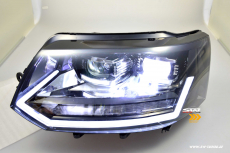 SW-DRLTube Voll LED Scheinwerfer passend fr VW T5 GP Facelift Typ 7H 09-14 LED TFL/Wischblinker Black