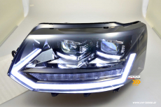 SW-DRLTube Voll LED Scheinwerfer passend fr VW T5 GP Facelift Typ 7H 09-14 LED TFL/Wischblinker Black