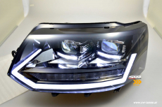 SW-DRLTube Voll LED Scheinwerfer passend fr VW T5 GP Facelift Typ 7H 09-14 LED TFL/Wischblinker Black