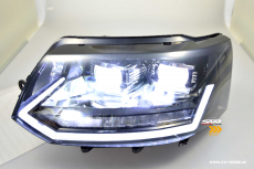 SW-DRLTube Voll LED Scheinwerfer passend fr VW T5 GP Facelift Typ 7H 09-14 LED TFL/Wischblinker Black