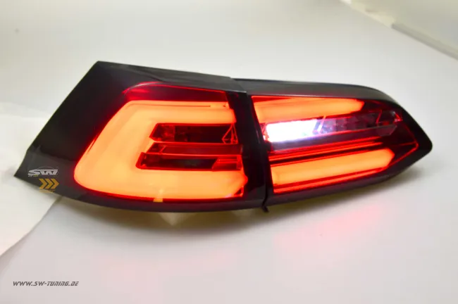 SWCeli LED Rückleuchten passend für VW Golf 7 Variant Kombi 13-17 red/smoke LED Wischblinker