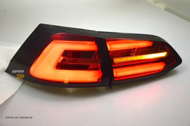 SWCeli LED Rückleuchten passend für VW Golf 7 Variant Kombi 13-17 red/smoke LED Wischblinker