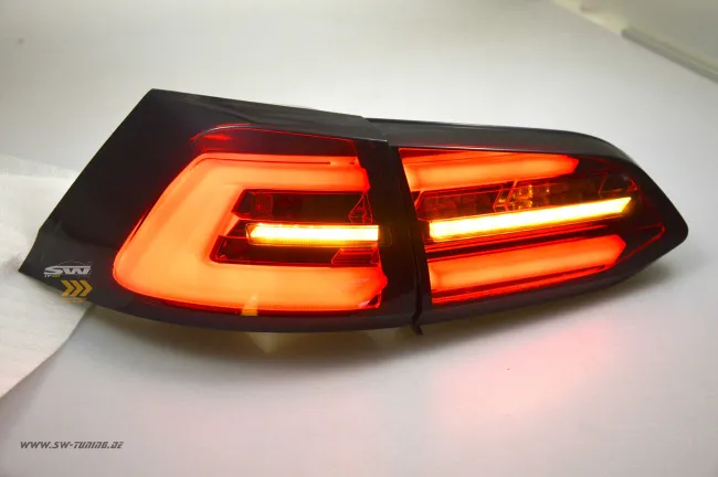 SWCeli LED Rückleuchten passend für VW Golf 7 Variant Kombi 13-17 red/smoke LED Wischblinker