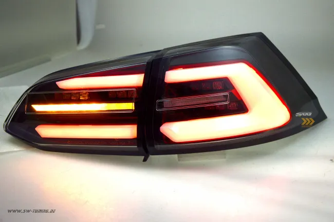 SWCeli LED Rückleuchten passend für Golf 7.5 Facelift Variant Kombi 18-20 Black LED Wischblinker für OE LED