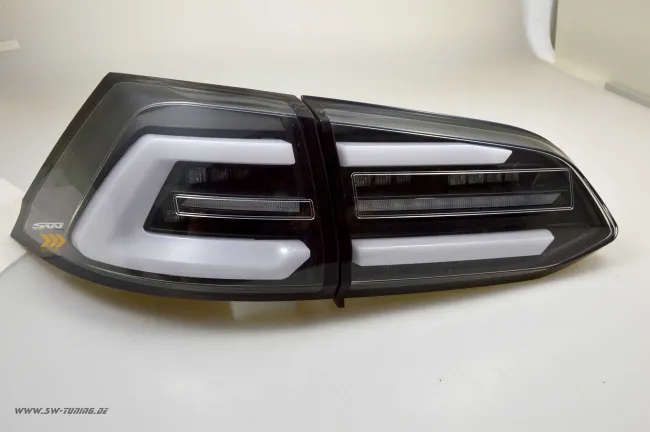 SWCeli LED Rückleuchten passend für VW Golf 7 Variant Kombi 13-17 Black LED Wischblinker