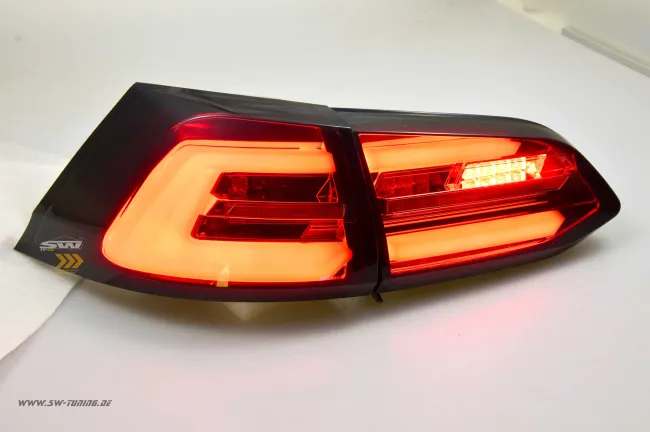 SWCeli LED Rückleuchten passend für Golf 7.5 Facelift Variant Kombi 18-20 red/smoke LED Wischblinker für OE LED