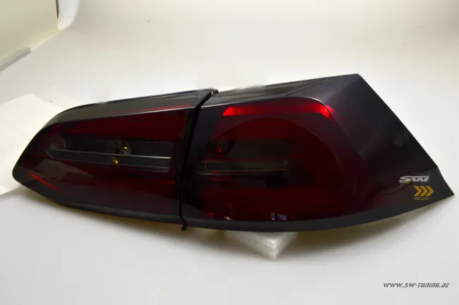 SWCeli LED Rückleuchten passend für Golf 7.5 Facelift Variant Kombi 18-20 red/smoke LED Wischblinker für OE LED