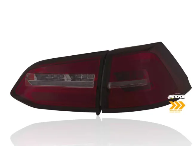 SWCeli LED Rückleuchten passend für Golf 7.5 Facelift Variant Kombi 18-20 red/smoke LED Wischblinker für OE LED