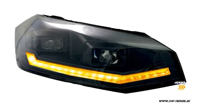 SW-Light Scheinwerfer für VW Polo 6 Typ AW 18-21 LED Wischblinker Black
