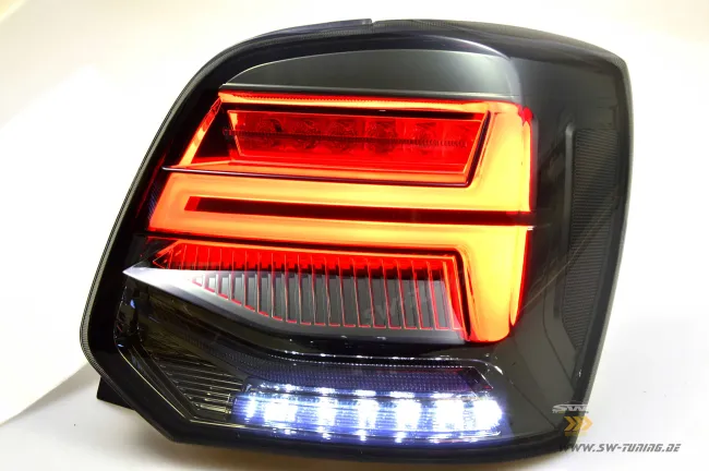 SW-Celi Voll LED Rückleuchten für Polo V Typ 6R / 6C 09-17 Steilheck smoke Lightbar
