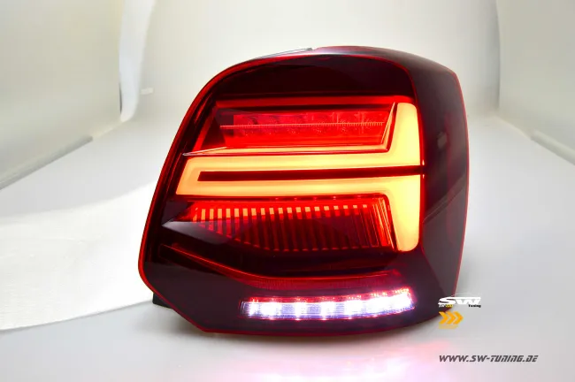 SW-Celi Voll LED Rückleuchten für Polo V Typ 6R / 6C 09-17 Steilheck red/clear Lightbar