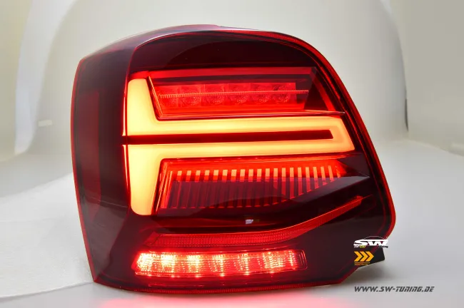 SW-Celi Voll LED Rückleuchten für Polo V Typ 6R / 6C 09-17 Steilheck red/clear Lightbar