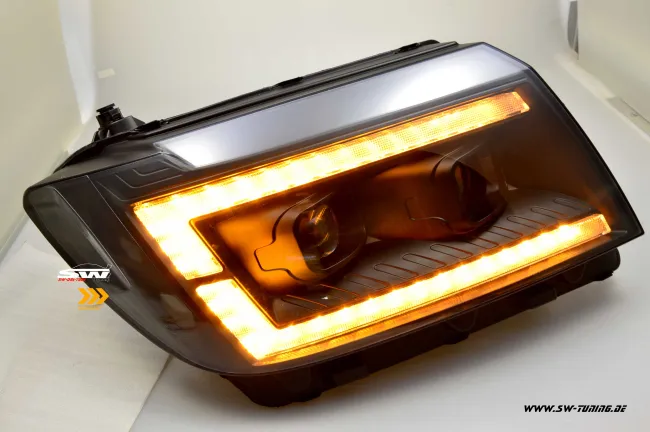 SW-DRLTube headlight for VW Crafter II Type SY SZ / MAN TGE 17-22 LED DRL Lighttube black