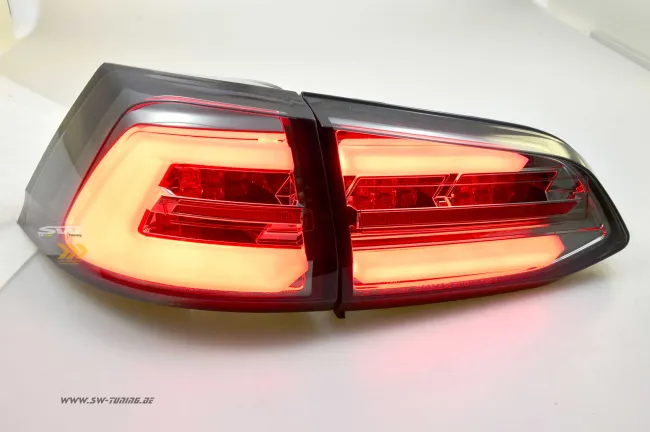 SWCeli LED Rückleuchten passend für VW Golf 7 Variant Kombi 13-17 smoke LED Wischblinker