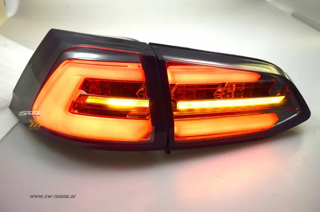 SWCeli LED Rückleuchten passend für VW Golf 7 Variant Kombi 13-17 smoke LED Wischblinker