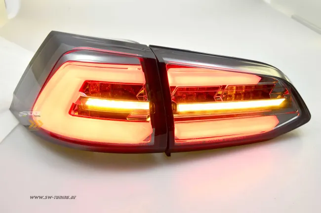 SWCeli LED Rückleuchten passend für VW Golf 7 Variant Kombi 13-17 smoke LED Wischblinker