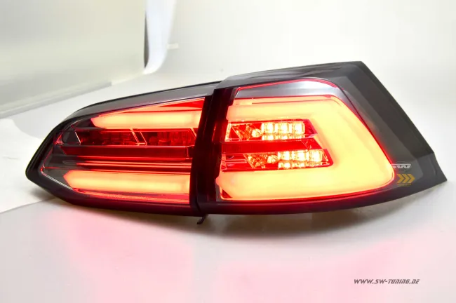 SWCeli LED Rückleuchten passend für Golf 7.5 Facelift Variant Kombi 18-20 smoke LED Wischblinker für OE LED