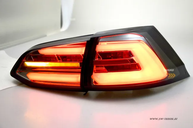 SWCeli LED Rückleuchten passend für Golf 7.5 Facelift Variant Kombi 18-20 smoke LED Wischblinker für OE LED