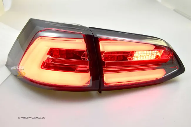SWCeli LED Rückleuchten passend für Golf 7.5 Facelift Variant Kombi 18-20 smoke LED Wischblinker für OE LED