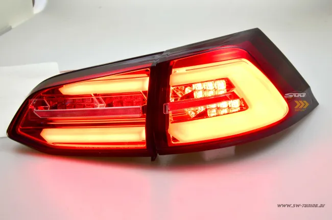 SWCeli LED Rückleuchten passend für Golf 7.5 Facelift Variant Kombi 18-20 red/clear LED Wischblinker für OE LED