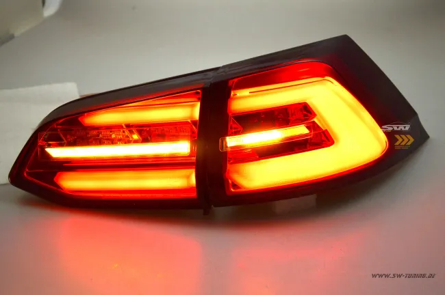 SWCeli LED Rückleuchten passend für Golf 7.5 Facelift Variant Kombi 18-20 red/clear LED Wischblinker für OE LED
