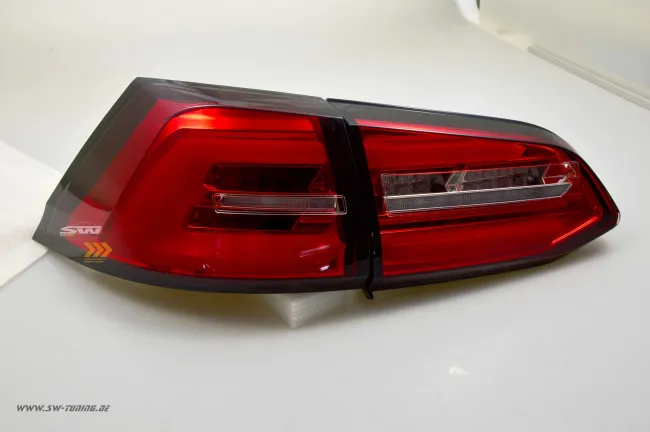 SWCeli LED Rückleuchten passend für VW Golf 7 Variant Kombi 13-17 red/clear LED Wischblinker