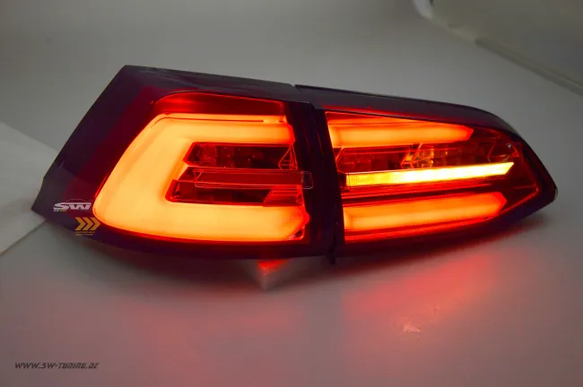 SWCeli LED Rückleuchten passend für VW Golf 7 Variant Kombi 13-17 red/clear LED Wischblinker