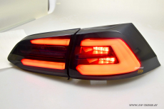SWCeli LED Rckleuchten passend fr Golf 7.5 Facelift Variant Kombi 18-20 Black/Smoke RED-Lightbar fr OE LED