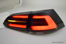 SWCeli LED Rckleuchten passend fr Golf 7.5 Facelift Variant Kombi 18-20 Black/Smoke RED-Lightbar fr OE LED