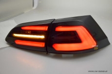 SWCeli LED Rckleuchten passend fr Golf 7.5 Facelift Variant Kombi 18-20 Black/Smoke RED-Lightbar fr OE LED