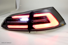SWCeli LED taillights suitable for Golf 7.5 Facelift Variant Stationwagon 18-20 Black RED-Lightbar for OE LED