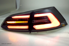 SWCeli LED taillights suitable for Golf 7.5 Facelift Variant Stationwagon 18-20 Black RED-Lightbar for OE LED