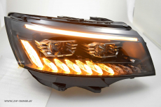 SW-DRL FULL LED headlights suitable for VW T6.1 20-23 LED daytime running lights Lighttube black Upgrade