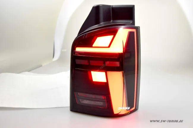 SW-Celi LED rear lights suitable for VW T5 7H 03-15 LED lightbar wiper indicators black smoke in T6.1 look