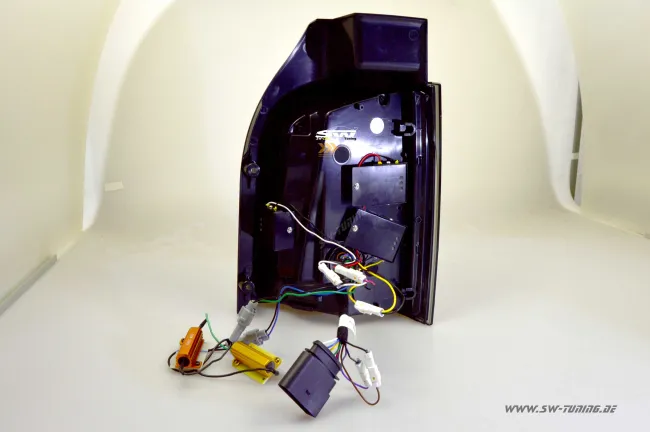 SW-Celi LED rear lights suitable for VW T5 7H 03-15 LED lightbar wiper indicators black smoke in T6.1 look