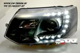 SW-DRL Scheinwerfer VW T5 GP Facelift Typ 7H 09-14 LED Tagfahrlicht R87 black