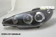 Angel eye headlights for Peugeot 206 99-07 LED 2 halo rims black