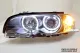 angel eye headlights BMW E46 cabrio/coupe 2d 98-02 2 High LED halo rims black